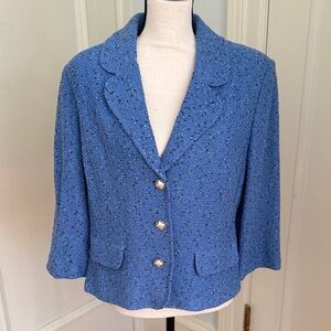 St. John Collection Blue Textured Blazer